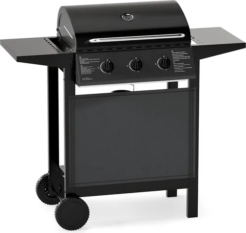 3-Brenner-Gasgrill mit Seitentischen und 24.000 BTU für den Außenbereich