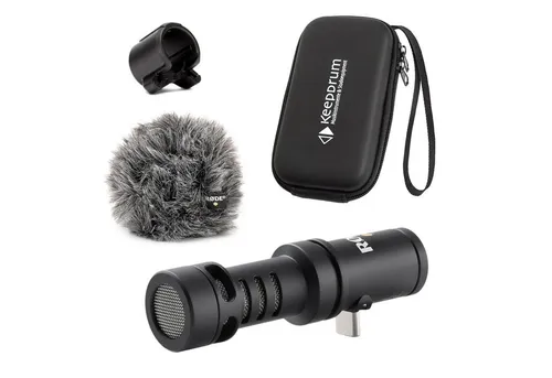 RØDE Mikrofon Videomic Me-C+ für iOS und Android - Kompaktes Richtmikrofon für Smartphones mit USB-C Anschluss. Ideal für Vlogger und Filmemacher, um die Audioqualität zu steigern. Inkl. Deluxe-Windschutz für Außenaufnahmen.