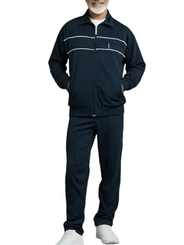 Herbold Sportswear Herren Freizeitanzug, Trainingsanzug mit Reißverschluss Brusttasche, Kurzgröße Normalgröße, marine (DE/NL/SE/PL, Numerisch, 54, Standard, Marine)