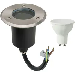 Watt LED Bodenleuchte Bodenspot Bodenstrahler Edelstahl Rund mit 8w LED Leuchtmittel Kaltweiß 2000KG belastbar IP67 8