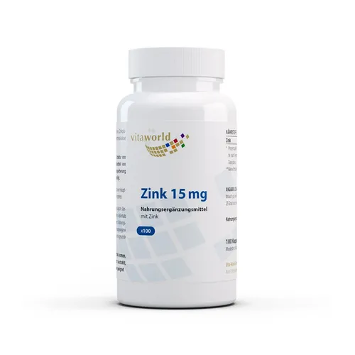 Vita World Zink 15 mg (100 Kapseln)