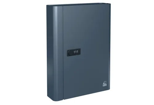 BASI Schlüsselkasten mit 3-stelliger Zahlenkombination - Schlüsselkästen, sicherer Schlüsselschutz mit 48 Haken und eleganter Stahlkonstruktion in Anthrazit, ideal für Zuhause oder Büro.