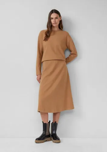 s.Oliver Ausgestellter Midi-Rock aus leichtem Sweat in Braun (Gr. 40) - Trendiger Midirock aus leichtem Sweat-Material für einen lässigen Look. Ideal für den Alltag und angenehm zu tragen. Perfekte Passform im Relaxed Fit.