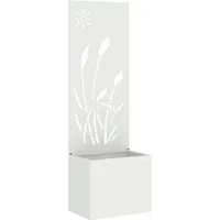 vidaXL Garten Sichtschutz-Leinwand Weiß 50 x 140 cm - Dekorativer Sichtschutz für deinen Garten, der Privatsphäre bietet und gleichzeitig modern aussieht. Robuste Stahlkonstruktion für Langlebigkeit und einfache Montage – ideal für kreative Arrangements im Freien.