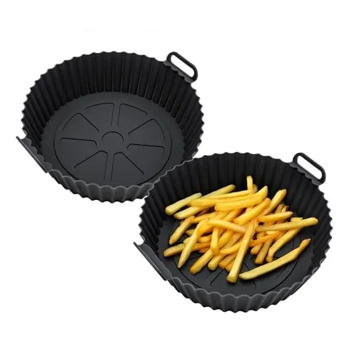 Spetebo Airfryer Silikon Form rund 20,5 cm wiederverwendbar