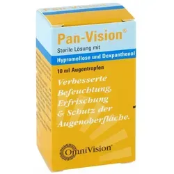 Pan Vision Augentropfen - Arzneimittel zur Befeuchtung der Augenoberfläche, ideal bei Trockenheit und Reizungen durch Umwelteinflüsse. Enthält 0,3% Hypromellose für effektive Linderung.