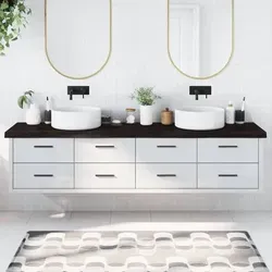 vidaXL Waschtischplatte Dunkelbraun 220x60cm aus Massivholz in braun von vidaXL