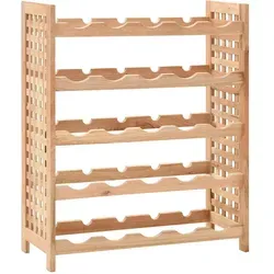 vidaXL Massives Walnussholz Weinregal für 25 Flaschen - Elegantes 5-stufiges Weinregal aus massivem Nussbaumholz, ideal zur stilvollen Aufbewahrung von bis zu 25 Weinflaschen und zur Verbesserung der Raumästhetik.