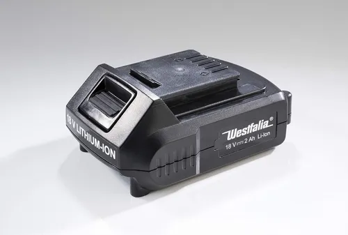 18V Akku Li-Ion 2,0 Ah A2AH18 - Ersatzakku für Westfalia Geräte - Werkzeugakkus: Hochleistungs-Ersatzakku mit 2,0 Ah für alle 18 Volt Li-Ion Geräte von Westfalia, mit hoher Energiedichte und minimaler Selbstentladung.