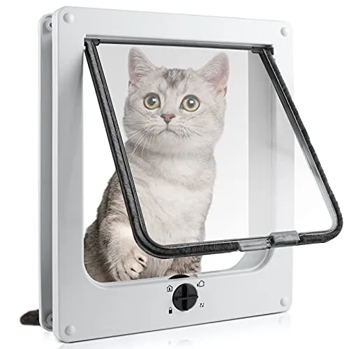 Sailnovo Katzenklappe 4 Wege für Katzen und kleine Hunde – Einfache Montage