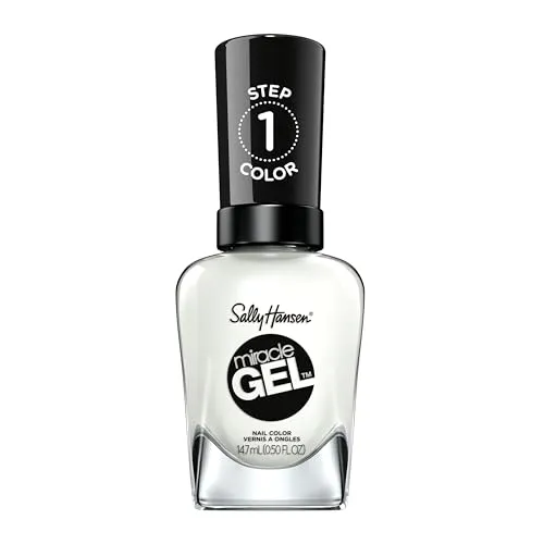 Produktbild Sally Hansen Miracle Gel Nagellack ohne künstliches UV-Licht Get Mod, Weiß, mit intensiv glänzendem Gel-Finish, Nr. 450, (1 x 14,7 ml)
