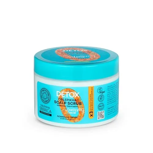 Natura Siberica Oblepikha O Detox Haarpflegemittel Scalp Scrub 300 ml – Tiefenreinigendes Kopfhaut Peeling für alle Haartypen, entfernt Rückstände, erfrischt & revitalisiert die Kopfhaut