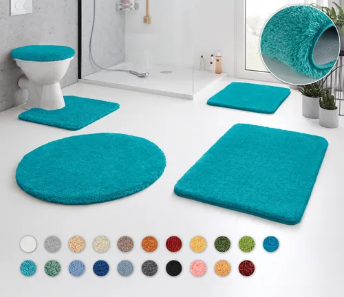 Kleine Wolke Badematte RELAX – Flauschig und rutschhemmend in türkis von Kleine Wolke