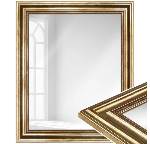 WANDStyle Wandspiegel H550, Gold aus Massivholz in gold von WANDStyle