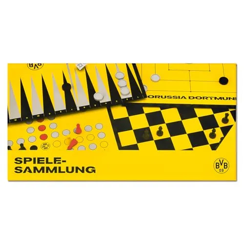 Borussia Dortmund Unisex – BVB Spielesammlung - Sportfan Spiele: Umfangreiche Sammlung mit Schach, Dame und mehr, ideal für BVB-Fans und Spielabende mit Familie und Freunden.