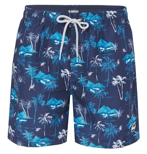 Happy Shorts Herren Badeshorts Strandshorts Boardshort Insel S - XXL, Farbe:Islands - Inseln, Grösse:S
