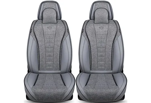 BREMER SITZBEZÜGE Autositzbezug für Jeep Wrangler JK (2007-2018) - Hochwertige Autositzbezüge aus Kunstleder und Leinen, atmungsaktiv und pflegeleicht. Ideal für Schutz und Komfort bei langen Fahrten, inklusive Sitzkissen und kompatibel mit Sitzheizungen.