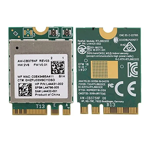 WiFi-Modul, 2,4/5,0 GHz Bluetooth 5,0 M.2 NGFF Wireless-Netzwerkkarte, Für Win, 802.11a/b/g/n/ac RTL8822CE, Bluetooth-Netzwerkadapter