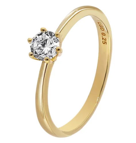 GLIZZ Damenring mit Diamant 0,25 ct - Brillantring aus 333 Gold für elegante Frauen - Ringe für Damen - Hochwertiger Brillantring mit 0,25 ct Lab Grown Diamant, ideal für besondere Anlässe und stilvolles Tragen.