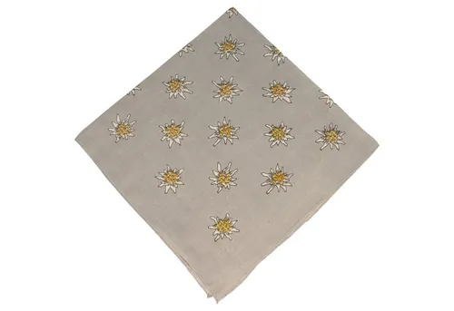 Breiter Nickituch, Tracht aus Baumwolle mit Edelweiß