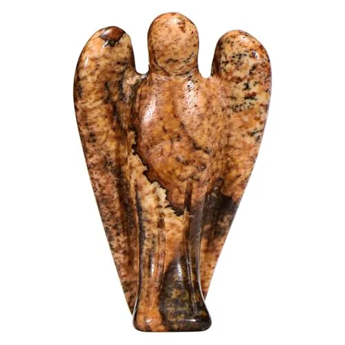 Morella Edelstein Jaspis Engel Glücksbringer Schutzengel zum Mitnehmen 3,5 cm in Samtbeutel