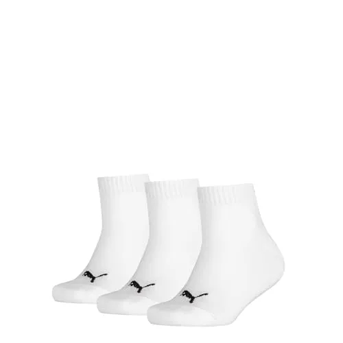 Puma Unisex Kinder Quarter Socken, Weiß, 27/30 (3er Pack)
