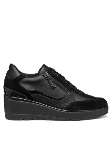 Geox Damen D ILDE A Sneaker in Schwarz, 40 EU - Damen-Sneaker mit atmungsaktivem Design für optimalen Komfort und Style im Alltag.