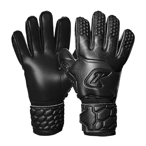 CATCH & KEEP Torwarthandschuhe Kinder Kralle Junior Pro 3.0 Schwarz Gr. 4 I Professionelle Kinder Torwarthandschuhe mit Daumenunterstützung & dickerer Handgelenksbandage