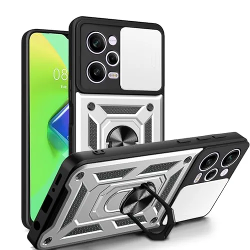 betterfon Handyhülle für Xiaomi Redmi Note 12 Pro | Stoßfest & Kratzfest | Mit Kameraschutz, Anti-Fingerabdruck & robustem Panzerschutz-Design | Silber