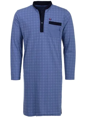 Henry Terre Nachthemd Nachthemd Langarm - Stehkragen mit Punkten