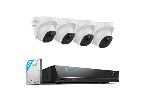 Reolink Überwachungskamera RLK8-800D4-A 4K 8CH PoE Set - Überwachungssystem mit 4K Ultra HD für gestochen scharfe Bilder. Einfache PoE-Installation und zuverlässige 24/7-Aufzeichnung auf vorinstallierter 2-TB-Festplatte. Ideal für Heim und Gewerbe.