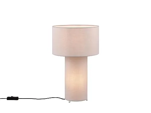 meineWunschleuchte Große Bauhaus Stil Tischlampe - Tischlampe im Bauhaus Stil mit stufenlos dimmbaren E27 LED Leuchtmitteln für eine angenehme Wohnatmosphäre. Höhe 40cm, Stoff in Ultimate Grau.