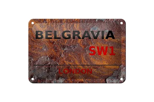 Blechschild London 18x12cm Street Belgravia SW1 Deko Schild