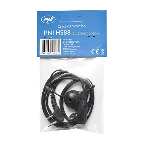 PNI Kopfhörer HS88-Mikrofon mit 2-poligem K-Stecker