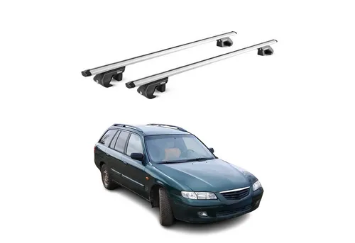 OMAC Dachträger für Mazda 626 GV Kombi (1988-1997) – 90kg Aluminium, abnehmbar, multifunktional - Hochwertige Aluminium-Dachträger mit aerodynamischem Design. Ideal für Fahrrad- und Skiträger, wasserdicht und leicht. Perfekt für alle Reisebedürfnisse!