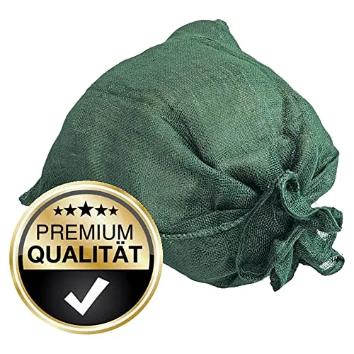 NOOR Premium Jutesack Gr.XS 60 x 80 cm I Multifunktionaler Öko-Sack I Winterschutz für Topf- und Kübelpflanzen I Frostschutz für Pflanzen I Jute Sack für Pflanzen-Überwinterung I Gartensack Grün