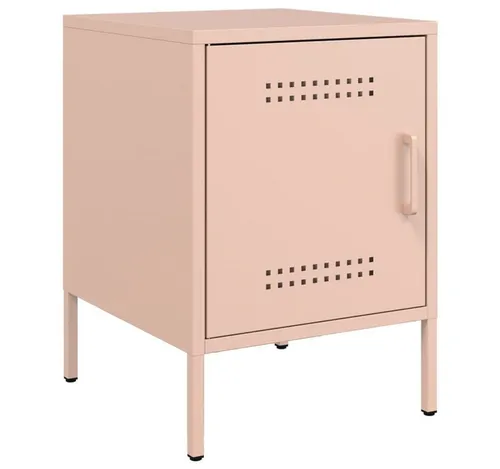 furnicato Nachttisch aus Stahl Rosa 36 x 39 x 50,5 cm - Robuster Nachttisch im Industrie-Design aus Stahl. Bietet praktischen Stauraum und ist leicht zu reinigen. Ideal für Schlafzimmer oder Wohnzimmer – ein stilvolles Möbelstück für vielseitige Nutzung.