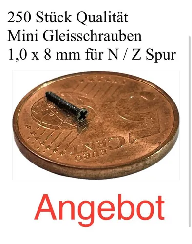 Stück! 1 x 8 mm N Gleis Qualität Schrauben Ähnlich Fleischmann 6410 NEU 250