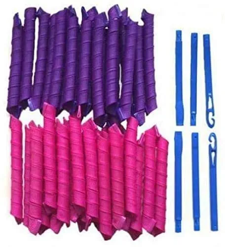 Lockenwickler Curler über Nacht für Damen (Lila/Pink)