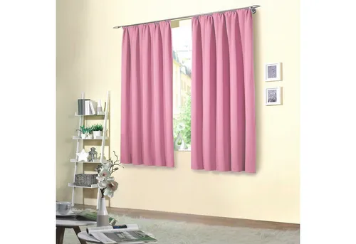 heimtexland Verdunklungsvorhang 2er Set in Rosa - Blickdichte Thermovorhänge für effektiven Kälte- und Sonnenschutz, pflegeleicht und Ökotex-zertifiziert, ideal für Schlafzimmer oder Kinderzimmer.