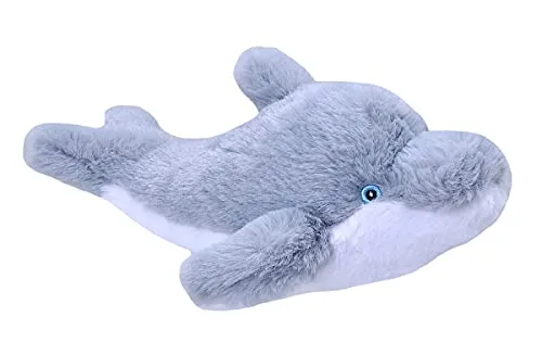 Wild Republic Ecokins Mini Delfin, Kuscheltier aus Stoff, Nachhaltiges Spielzeug, Baby Geschenk zur Geburt von Jungen und Mädchen, Stofftier 20 cm, Dolphin-Gray