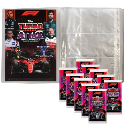 Topps Turbo Attax Formel 1 2022 - Sammelmappe & 10 Booster - Erleben Sie die aufregende Welt der Formel 1 mit dieser leeren Sammelmappe und 10 Boostern. Perfekt für Sammler und Fans des Turbo Attax Trading Card Spiels!