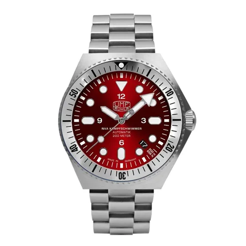 UMF Ruhla Automatikuhr Herrenuhr 1928M-7 - Limitierte NVA Kampfschwimmeruhr - Edelstahl-Automatik-Taucheruhr mit 20 ATM Wasserdichtigkeit und Saphirglas. Limitierte Auflage von 499 Exemplaren, ideal für Sammler und Liebhaber!