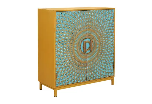 Marrakesch Orient & Mediterran Interior Kommode Highboard Peacock 91cm