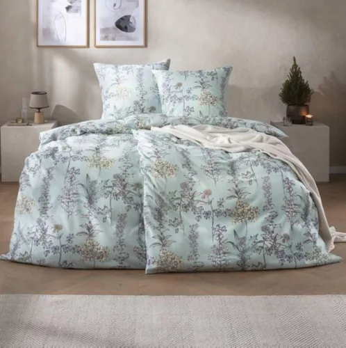 Estella Flanell-Bettwäsche Atelier Minttürkis 155x220 cm in türkis von ESTELLA
