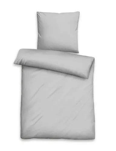 Biberna Tencel Bettwäsche 'Uni' 135 x 200 cm in Sturmgrau in grau von Sonstige