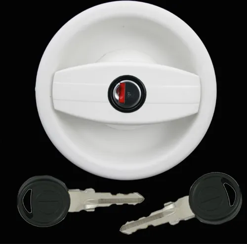 Türschloss Schloss Türriegel Wohnwagen Wohnmobil Caravan Boot weiß Außenteil rechtsdrehend