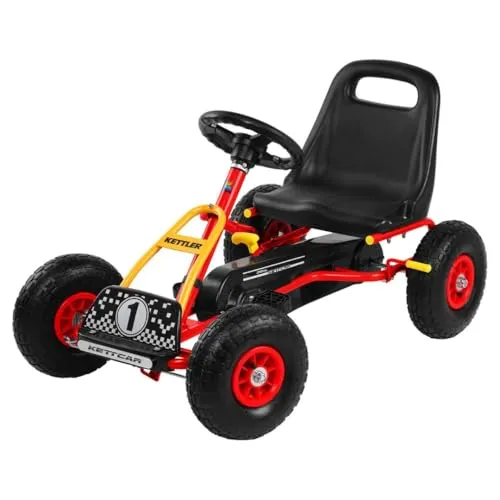 KETTLER Tretfahrzeug Kettcar Retro - Tretfahrzeug für Kinder ab 3 Jahren mit Luftreifen für besseren Fahrkomfort, Kupplung und Handbremse für sicheres Fahren, ideal für Spiel und Spaß im Freien.