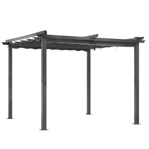 Angel Living Garten Pergola Pavillon aus Aluminium, 3x3M mit verstellbarem Dach - Pavillon aus robustem Aluminium mit wasserabweisendem Dach, ideal für Gartenpartys und als Sonnenschutz. Einfach zu montieren und anpassbar für jeden Außenbereich.