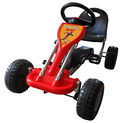 vidaXL Pedal Go-Kart Rot - Tretfahrzeuge für Kinder von 3-5 Jahren, sicher dank abgeschirmter Kette und Pendelachse für stabile Fahrten auf jedem Terrain.